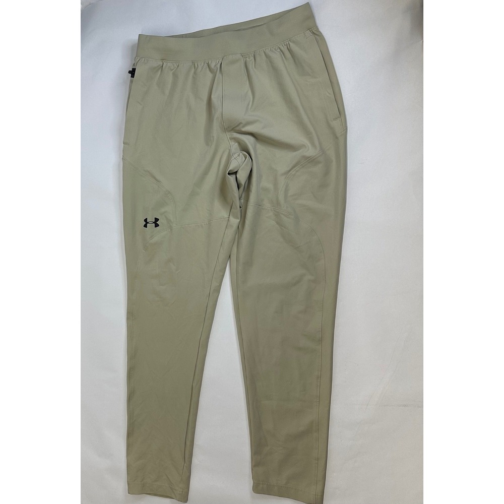 Under Armour Womens Fitted Training Pants Khaki Stretch Joggers LG Unstoppable‎